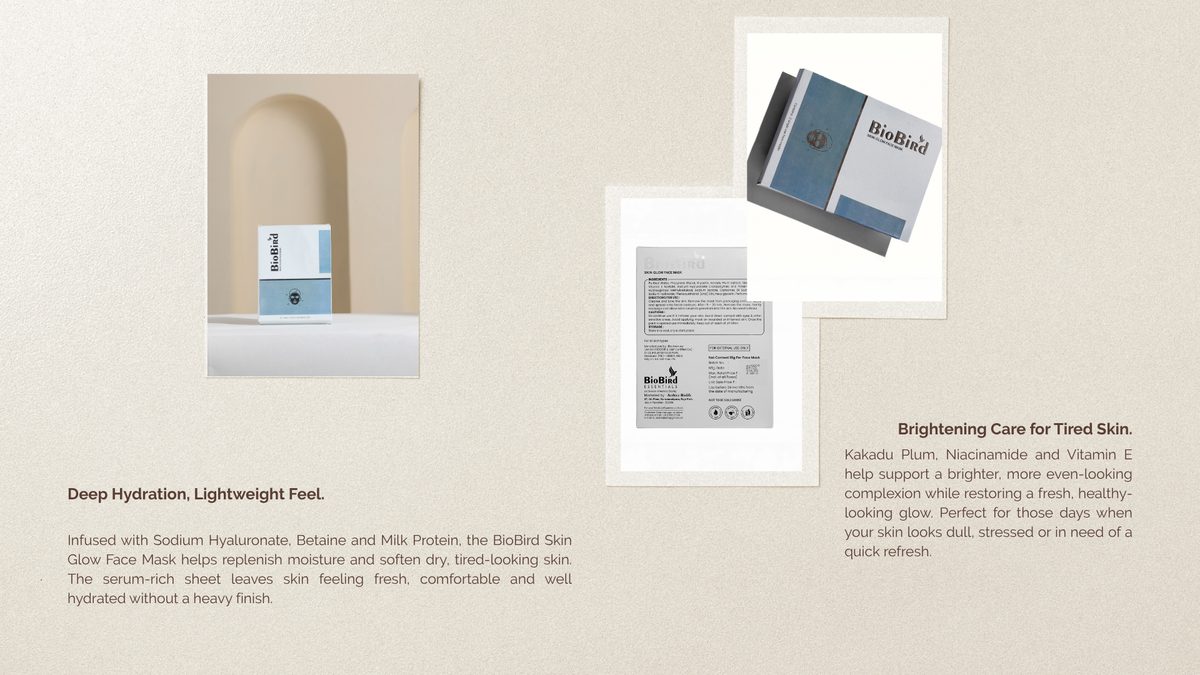 BioBird Vitamin E Face Mask | Hydrating Sheet Mask for Dull & Dry Skin