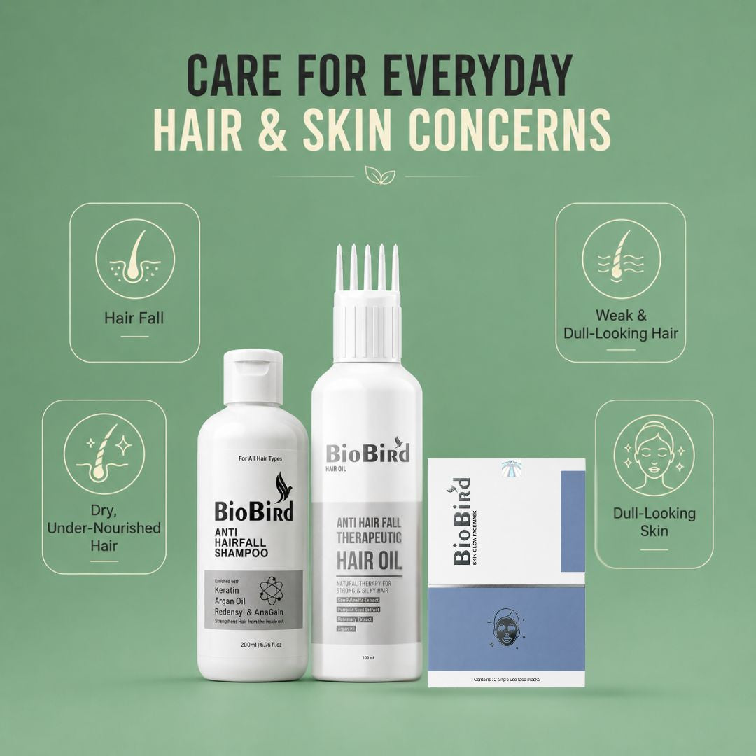 BioBird Hair Growth Essentials Kit | For Weak, Breakage-Prone Hair & Scalp Care
