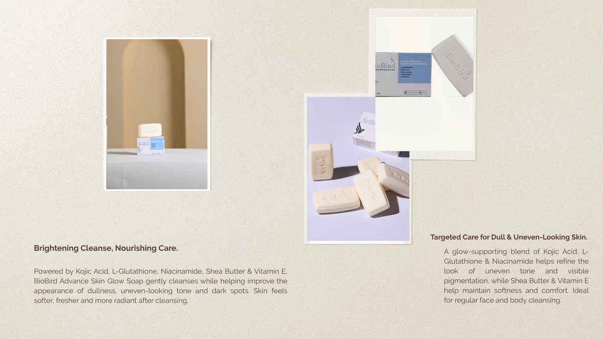 BioBird Glutathione Soap for Skin Brightening, Pigmentation & Dark Spots