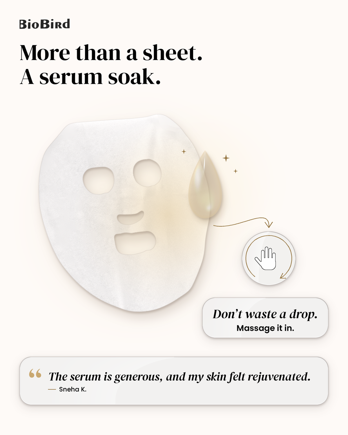 BioBird Vitamin E Face Mask | Hydrating Sheet Mask for Dull & Dry Skin BioBird