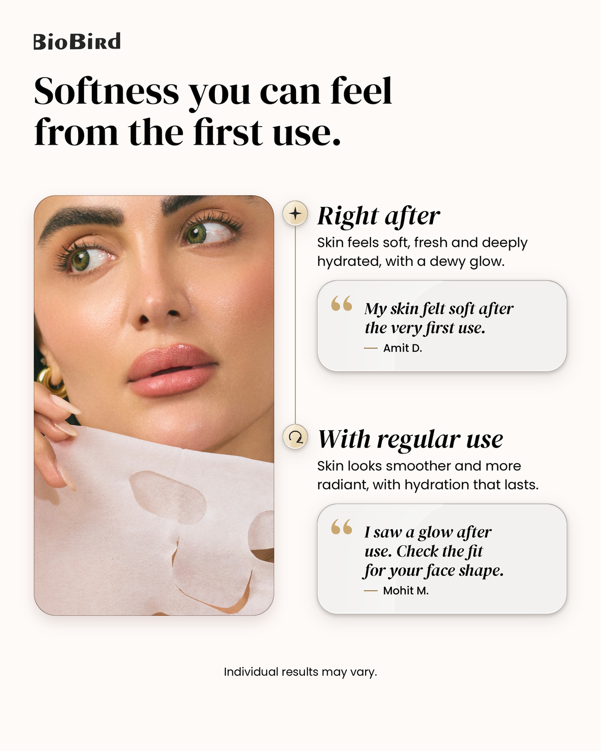 BioBird Vitamin E Face Mask | Hydrating Sheet Mask for Dull & Dry Skin BioBird