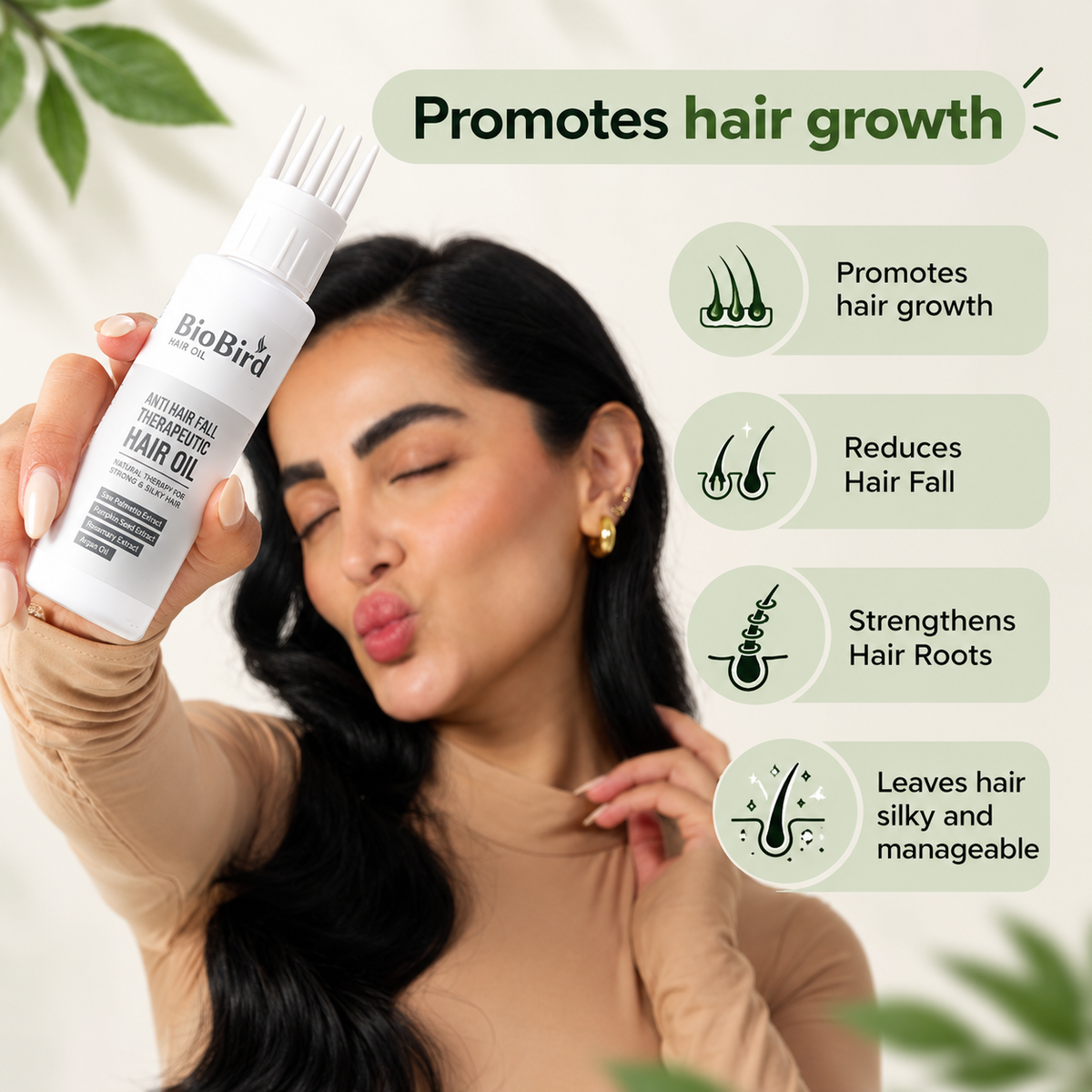 BioBird Rosemary Hair Growth Oil | Hair Fall Control & Stronger Hair | 100ml BioBird